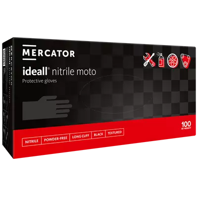 Mercator IDEALL NITRILE MOTO kesztyű long black XXL 100 db