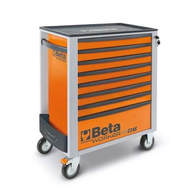Beta BW 2400S-O8/E-L Worker 8 fiókos szerszámkocsi 398 darabos szerszámkészlettel