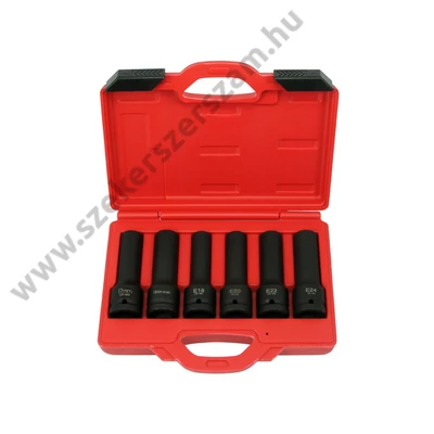 légkulcsfej készlet, E-torx és 12-lapos, metrikus, hosszú, 3/4